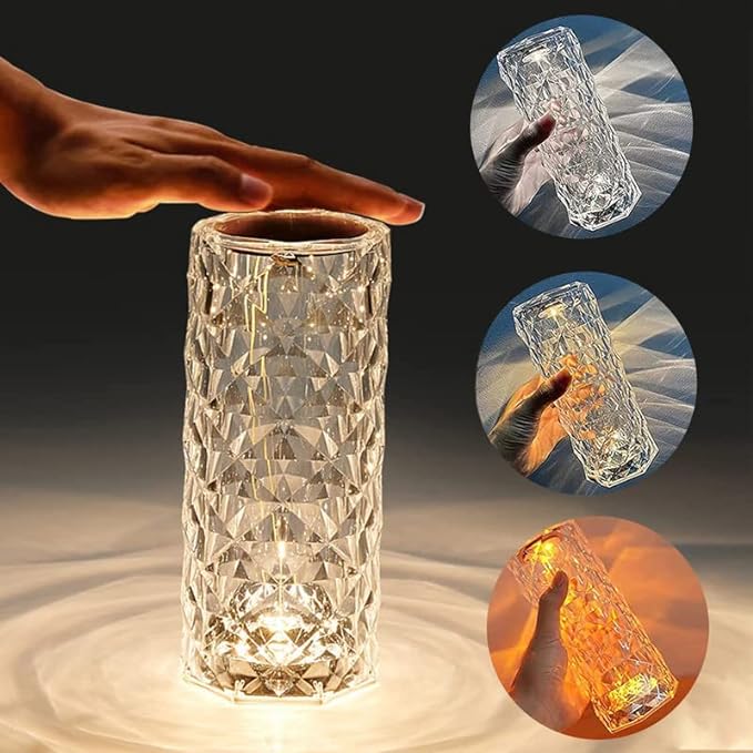 Rechargeable Diamond Crystal Bedside Lamp 16 Colors